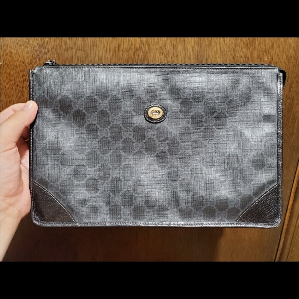 Gucci Black and Gray Clutch